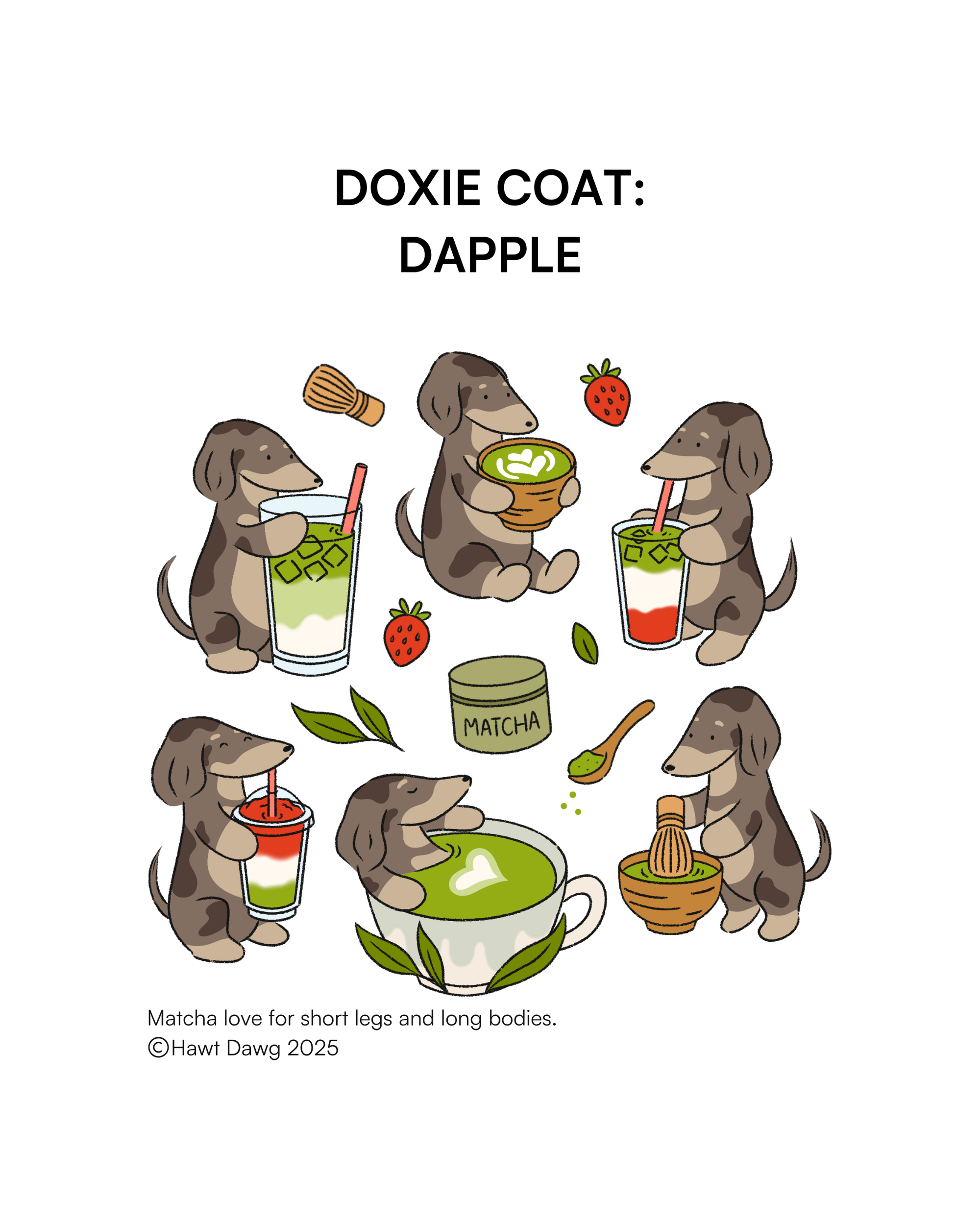 [PO] Doxies & Matcha Tee – NAVY BLUE