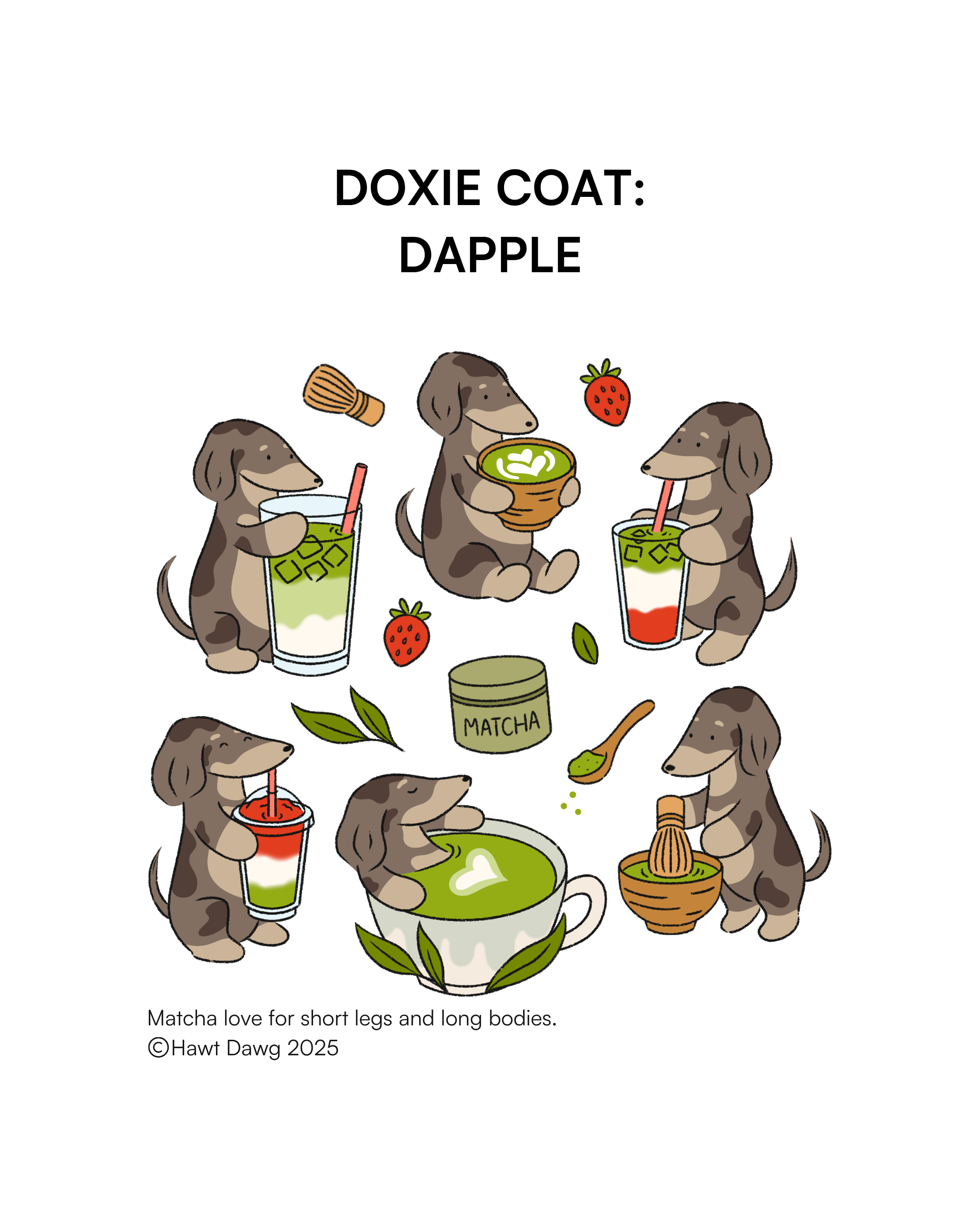 [PO] Doxies & Matcha Tee – NAVY BLUE