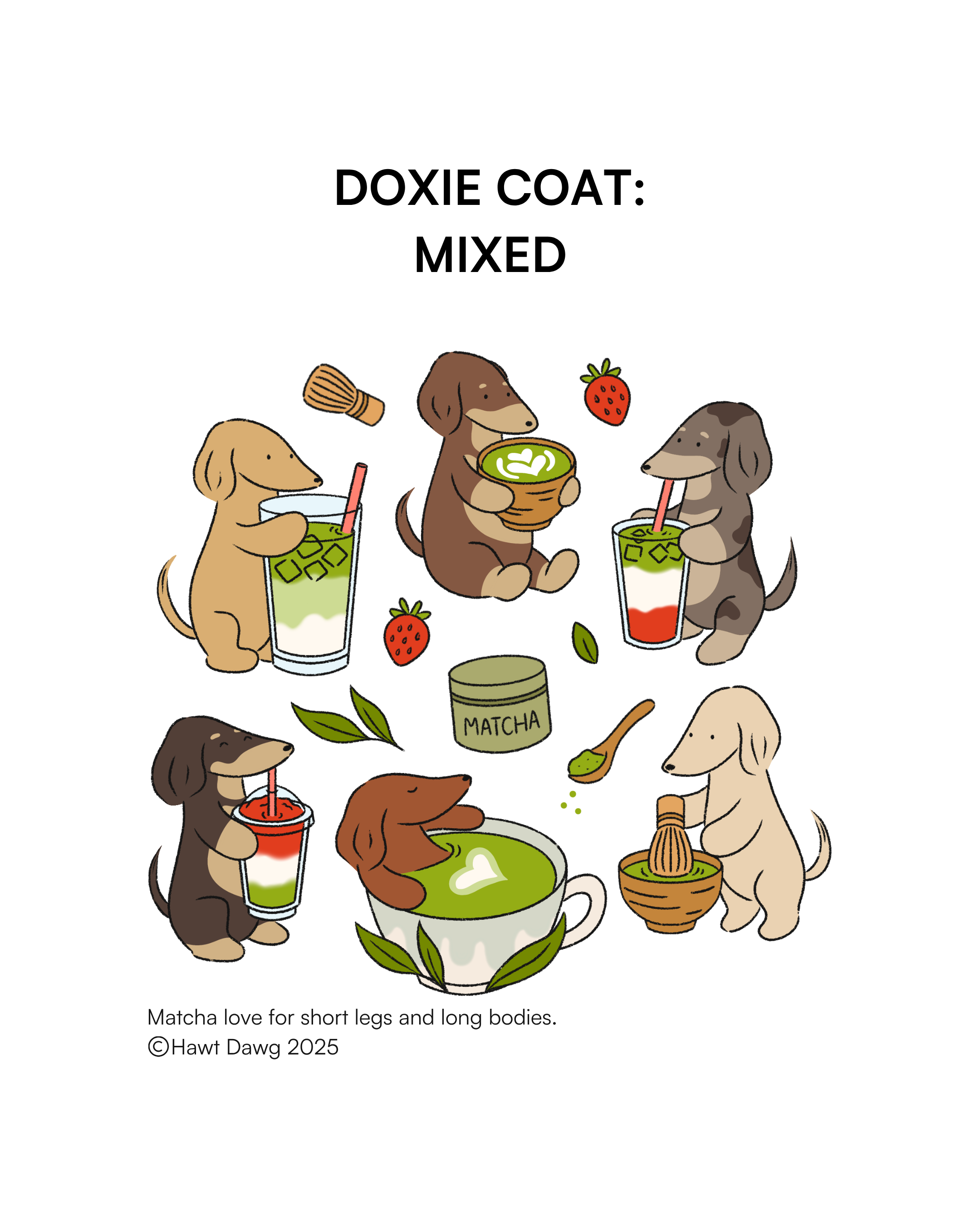 [PO] Doxies & Matcha Tee – NAVY BLUE