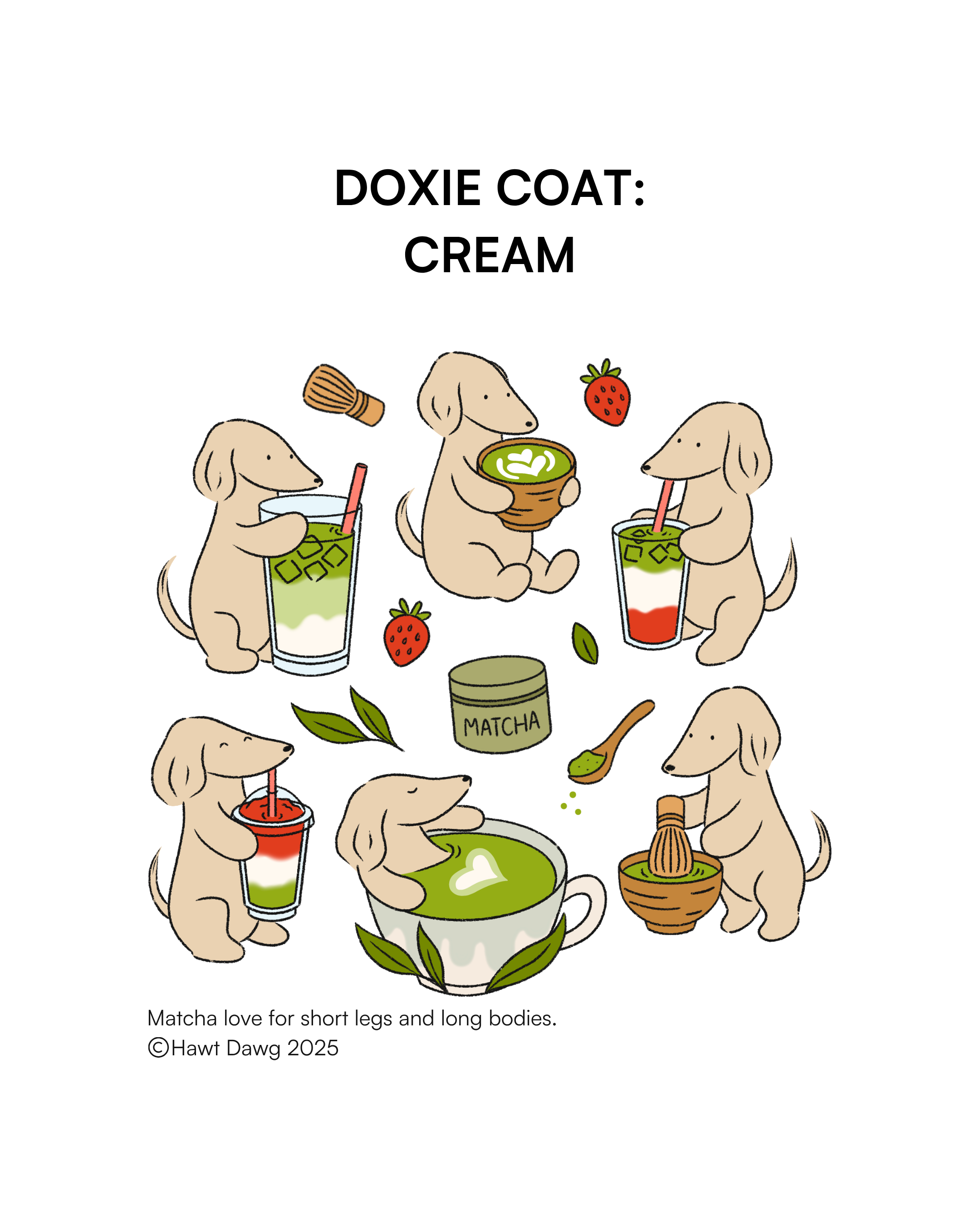 [PO] Doxies & Matcha Tee – NAVY BLUE