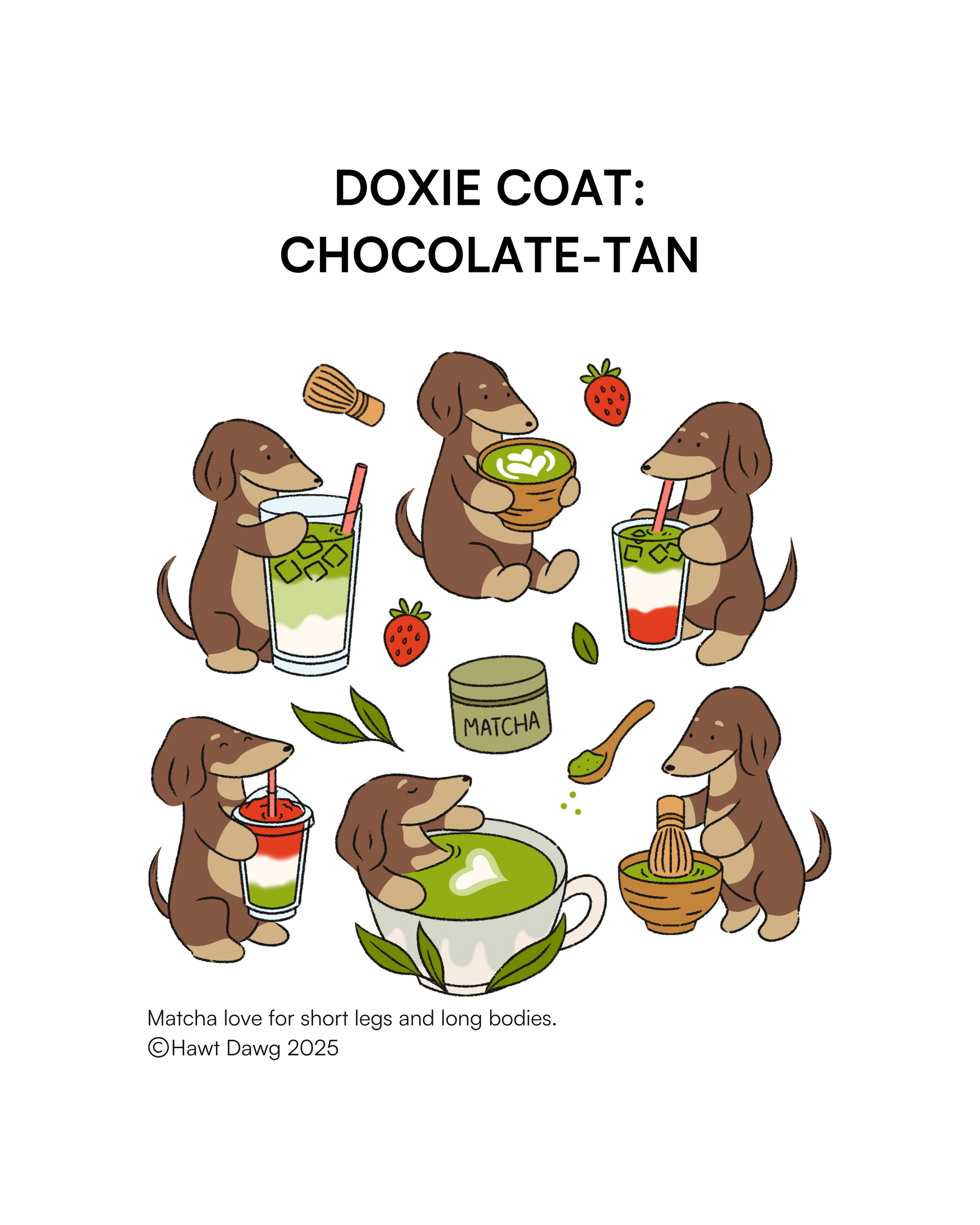 [PO] Doxies & Matcha Tee – NAVY BLUE