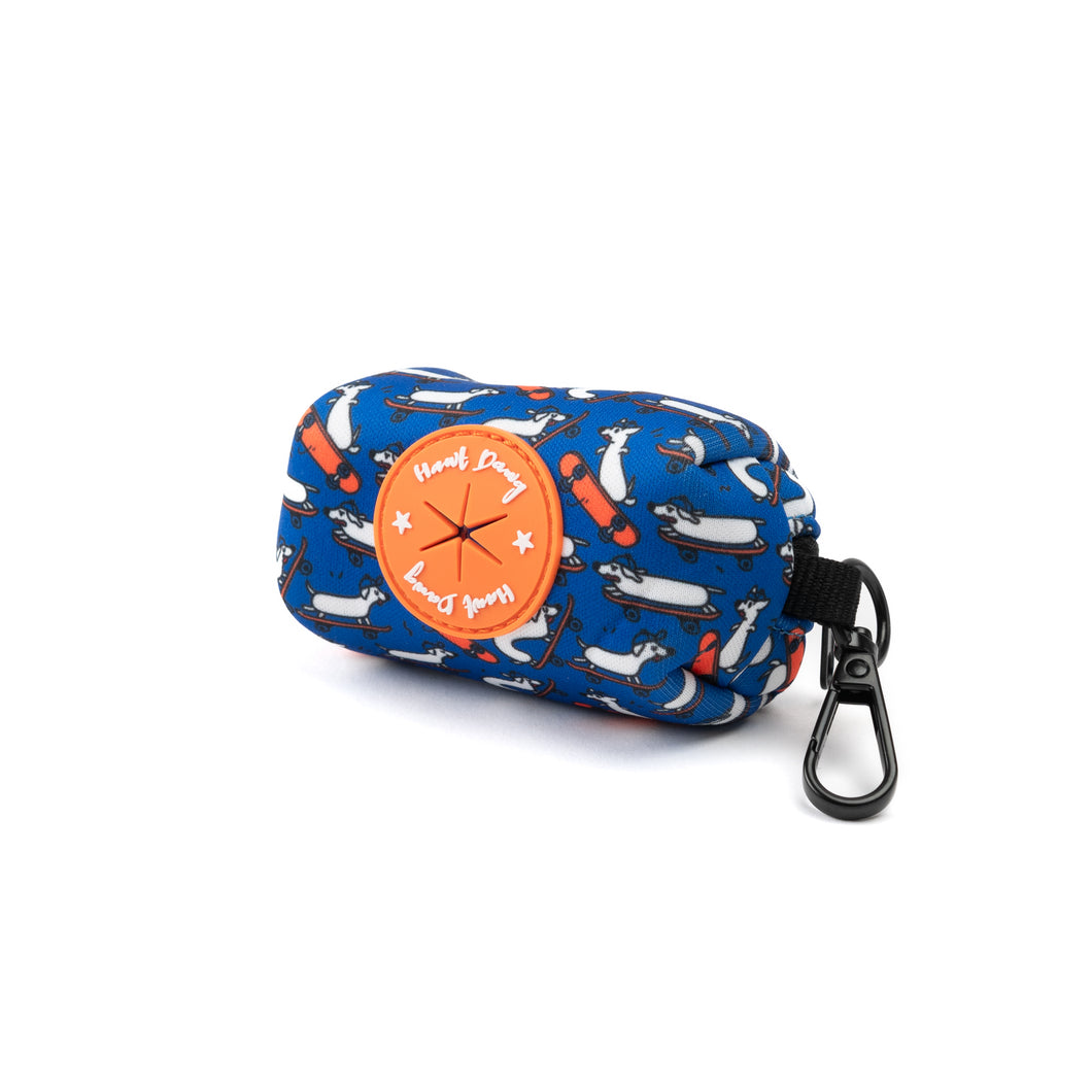 'The Longboard Dawg' Poop Bag Holder in Blue