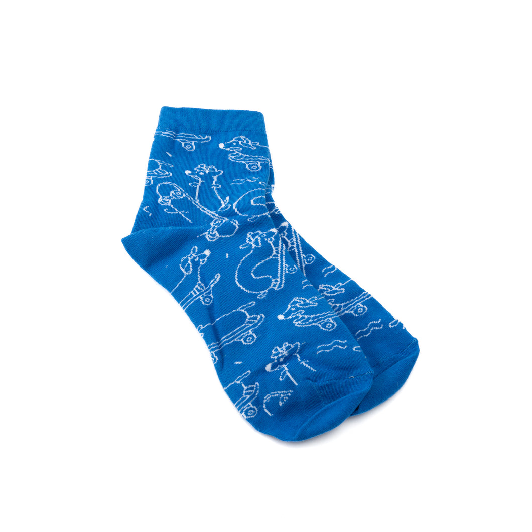 'The Longboard Dawg' Socks in Blue