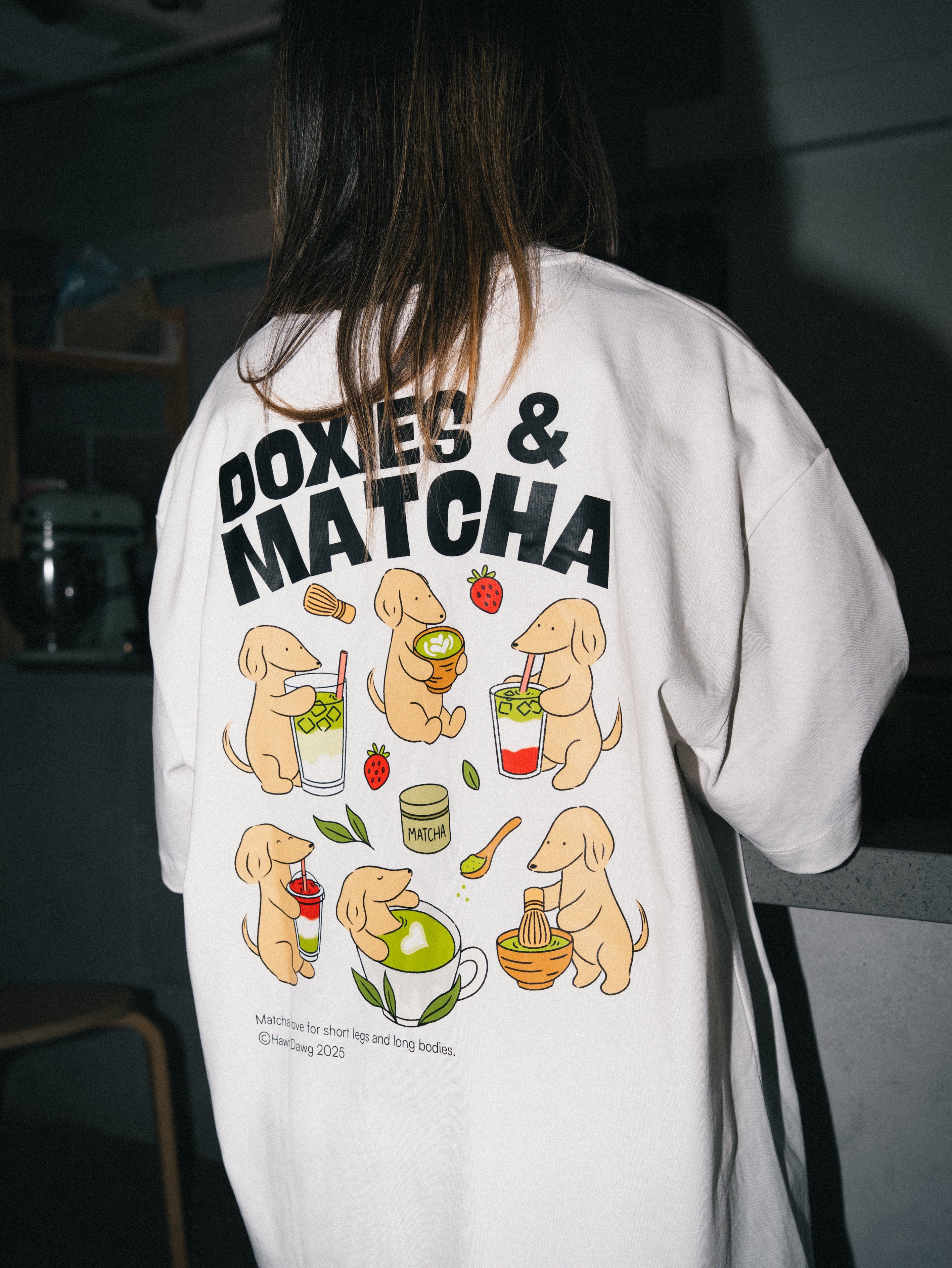 [PO] Doxies & Matcha Tee – WHITE