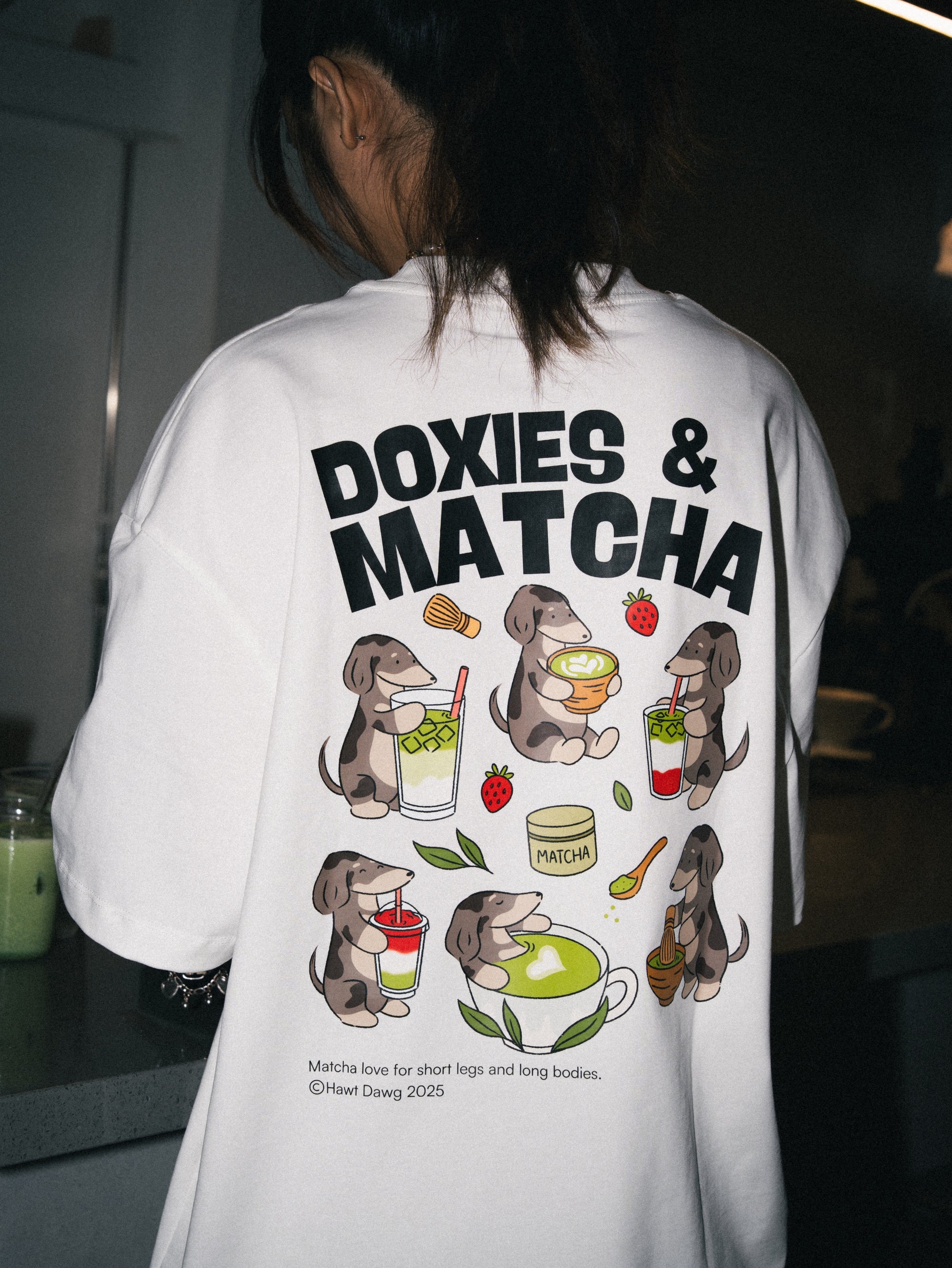 [PO] Doxies & Matcha Tee – WHITE