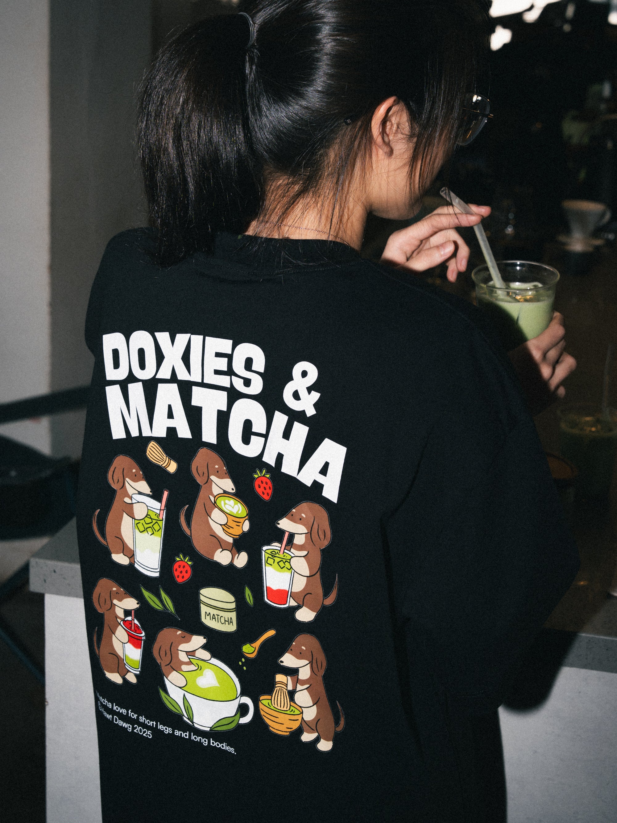 [PO] Doxies & Matcha Tee – BLACK