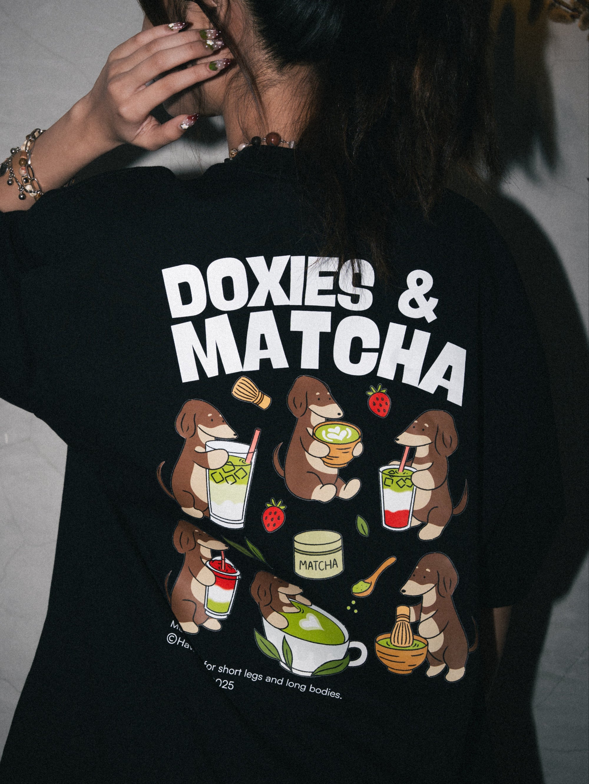 [PO] Doxies & Matcha Tee – BLACK
