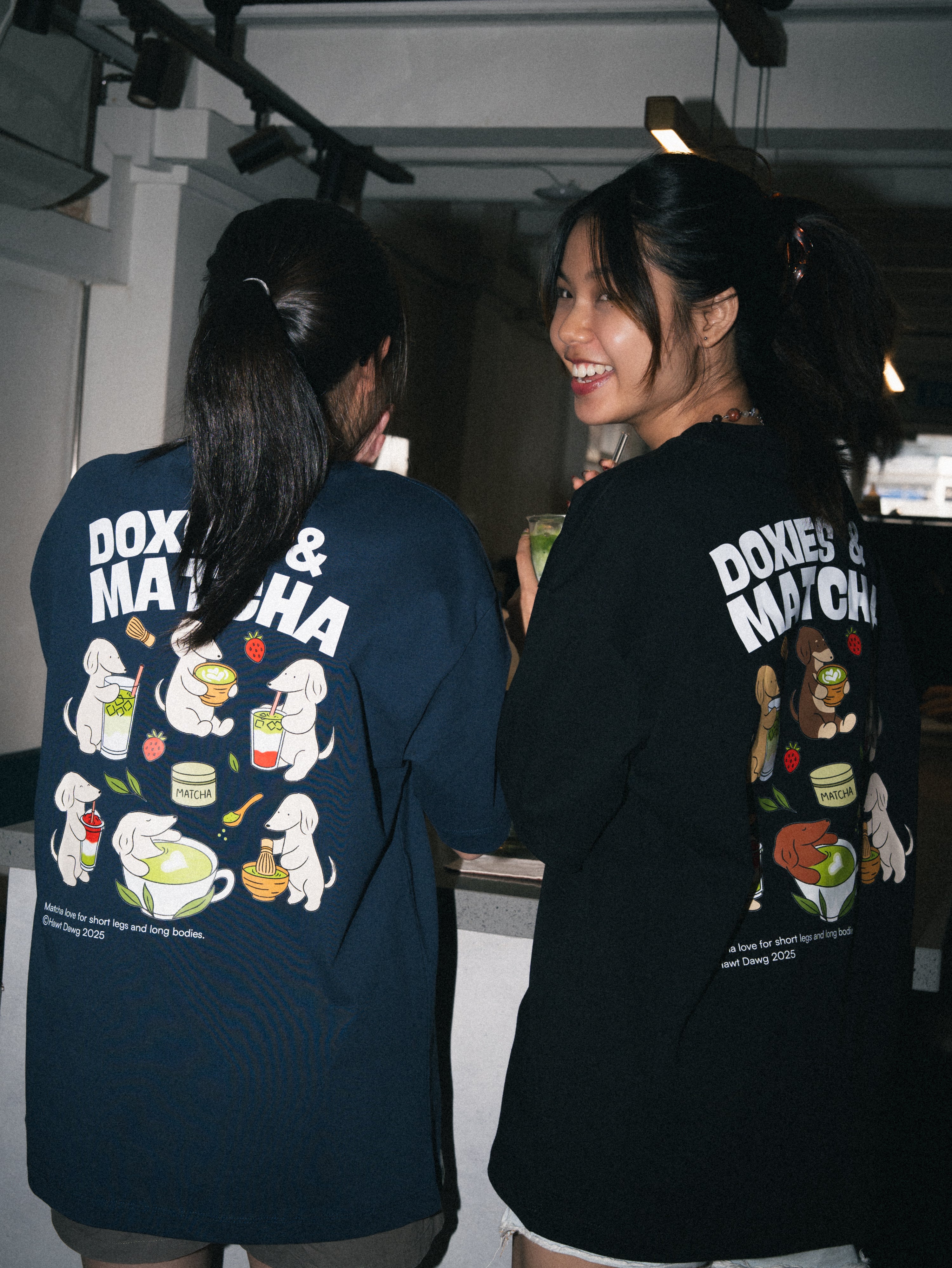 [PO] Doxies & Matcha Tee – NAVY BLUE
